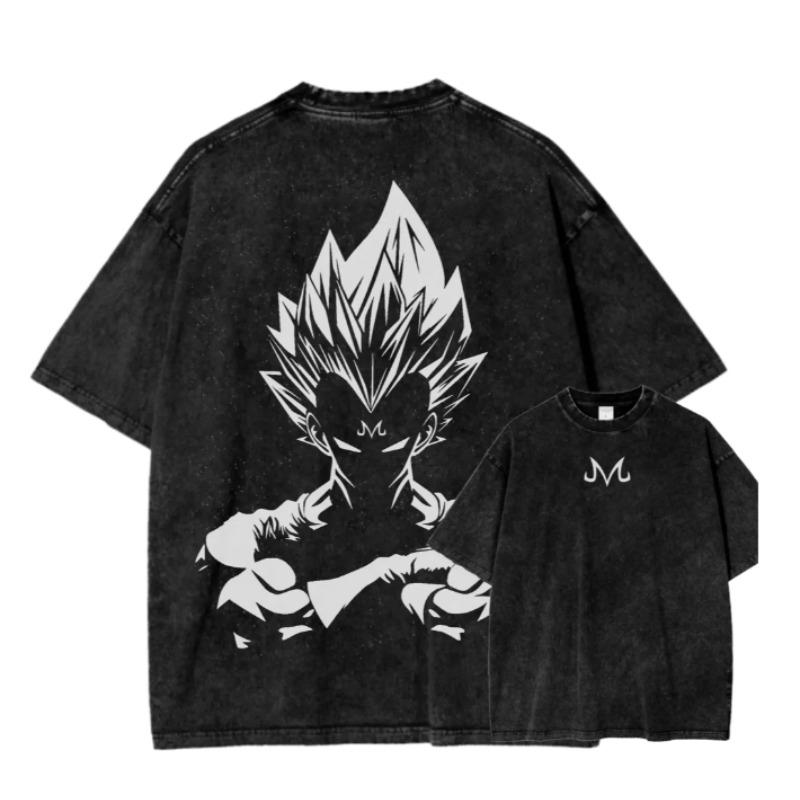 

New Dragon Ball Z Vegeta Majin Quality TShirt Men and Women Cotton Vintage Washed Print Streetwear Gym Clothes M