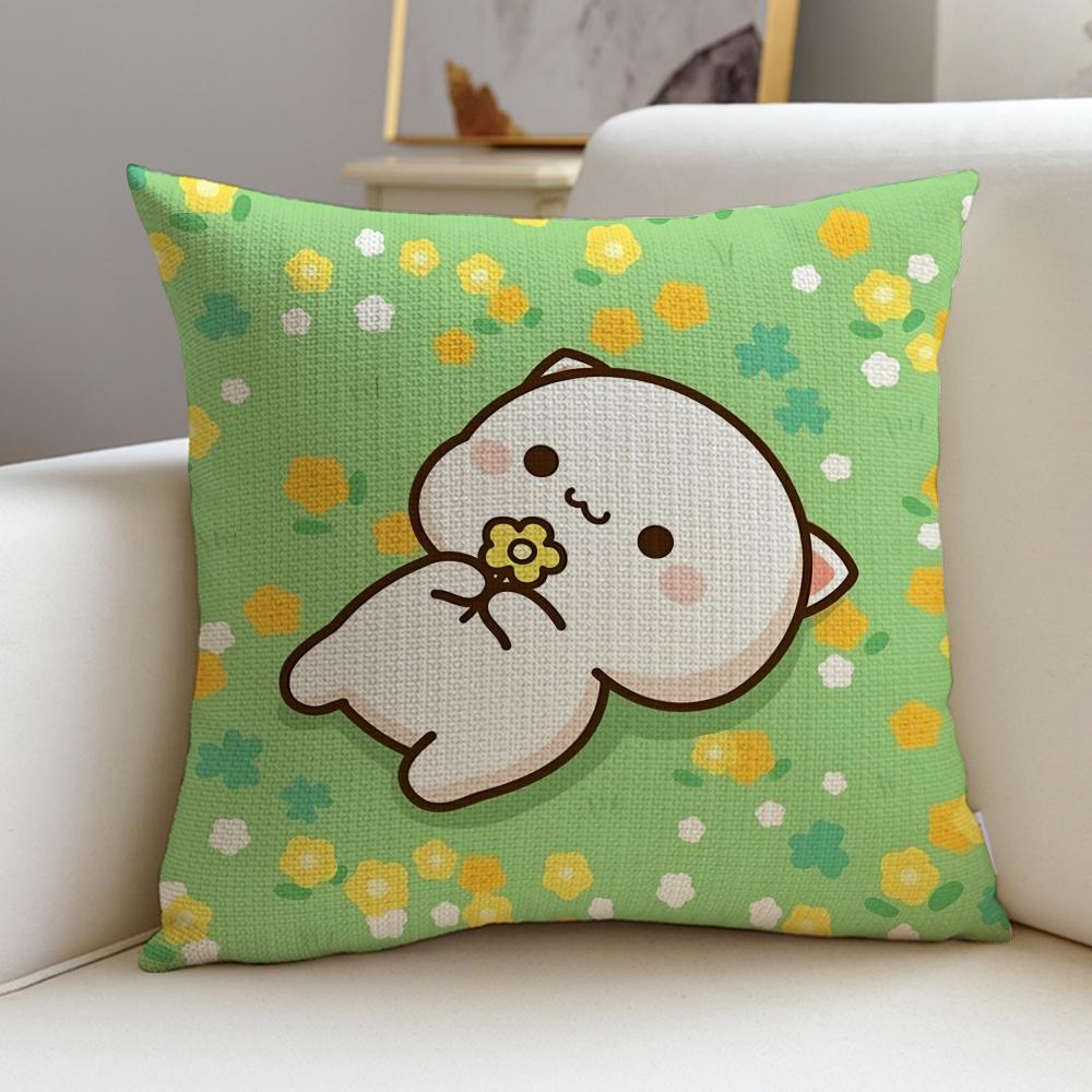 Squishy MMochi CatS Cushion Cover Breathable and skinfriendly linen pillowcase square removable and washable cushion