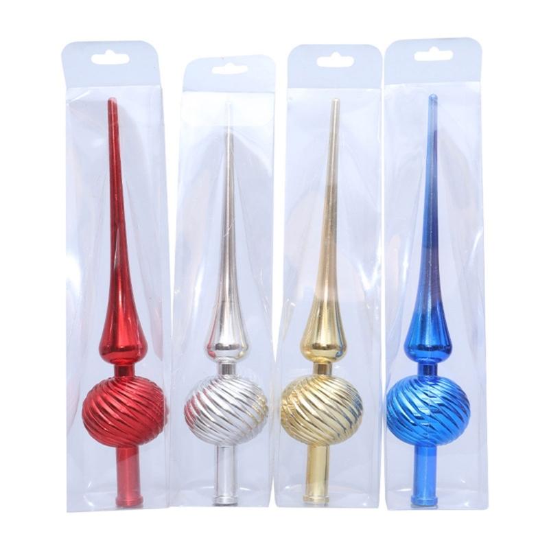 Colorful Electroplated Christmas Tree Top Ornament Light Reflective Plastic Decoration Tree Toppers For Holiday Season