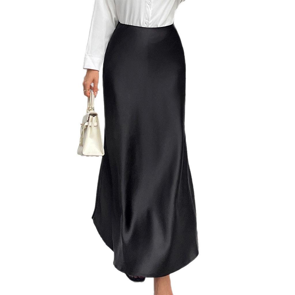 Kaikuo Resort Style High-end Solid Color Long Skirt for Women 2025 Autumn Winter