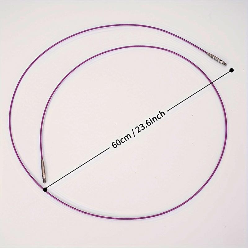 

1PC Stainless Steel Disassembly Accessory Rope Rotating Needle Weaving Tool DIY Nylon Detachable Circular Needle Multi-functional 60cm красный/фиолетовый