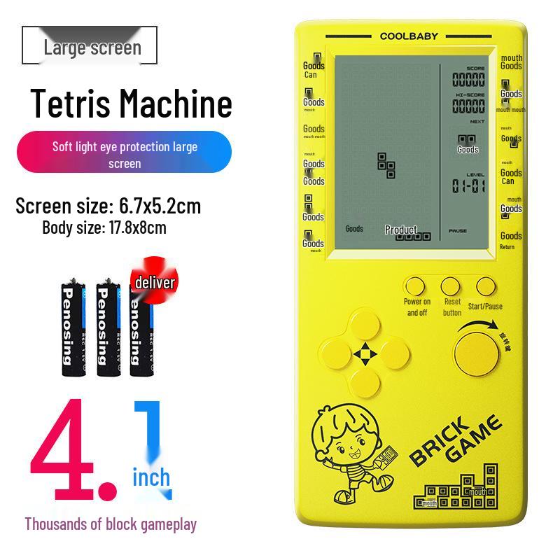 4.1-Inch Retro Tetris Game Console: Vintage Handheld Educational Toy for Children