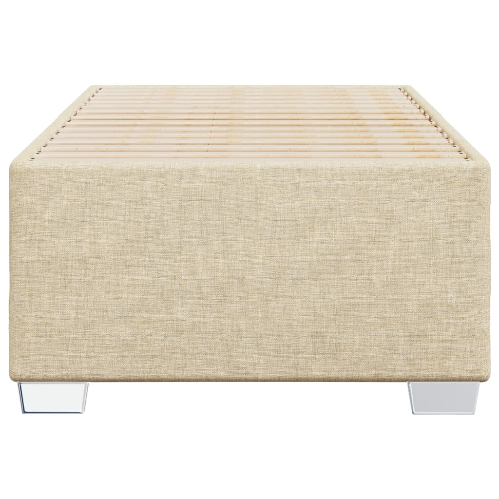 Bed Frame without Mattress Cream 80 x 200 cm Fabric