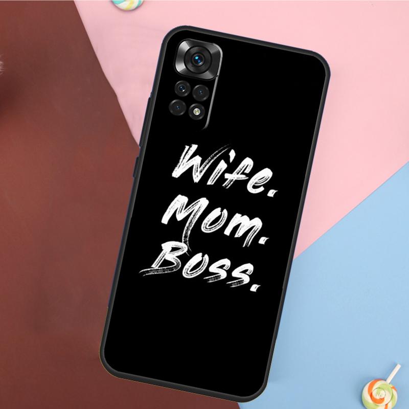 Wife Mom Boss Quotes Cover For Xiaomi Redmi Note 14 13 12 9 10 11 Pro 9S 10S 11S 12S Redmi 14C 10C 12C 13C Case