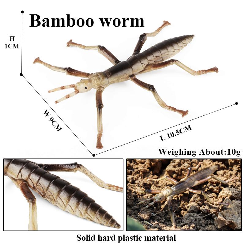 Oenux Simulation Dragonfly Grasshopper Centipede Wild Insect Animals Model Action Figures Miniature Education Collection Kid Toy