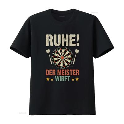 Retro Darts Tournament 180 T Shirt Ruhe Der Meister Wirft Design Vintage Style Dartboard Print Vintage Washed Stretched