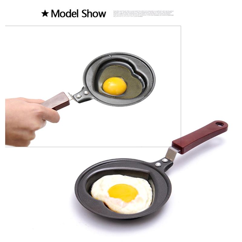 Mini Äggstekpanna Köksartiklar Frukost Kärlekspanna Pannkakspanna Hjärta Omelettpanna Jarhead Utan Lock Gjutjärn Svarta Artiklar