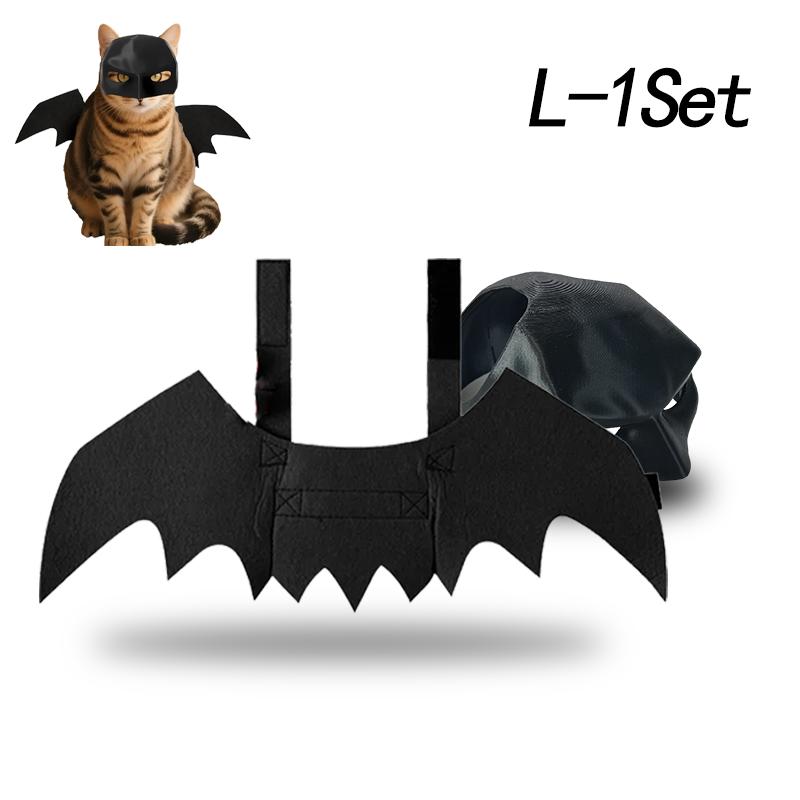 Halloween Bat Wings Pet Costume with Bell Chest Back Strap for Dog Cat Cosplay Clothes Party Holiday Dress Up Decoration Use
