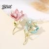 Long-lasting Brooch Magnolia Zinc Alloy Pin with Oil Dripping Process