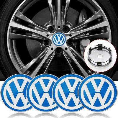 56/60MM Car Wheel Center Hub Caps Sticker Tire Rim Covers Accessories For Volkswagen Passat Polo Golf Beetle Caddy Up Eos Tiguan