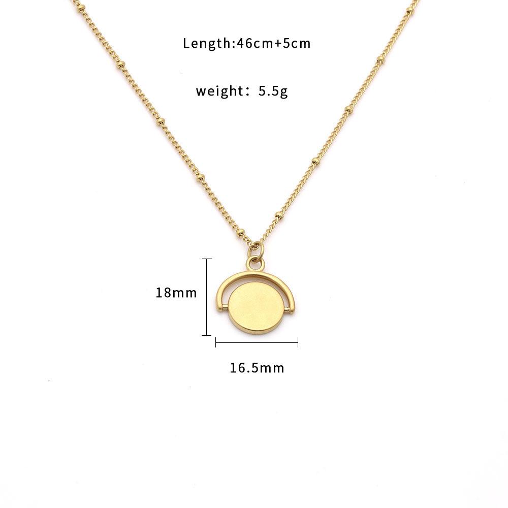 Catena Sottile Rotonda con Perline Fresche e Ciondolo a Disco Piccolo Versatile Semplice Acciaio al Titanio Non Sbiadisce Catena per la Clavicola Femminile