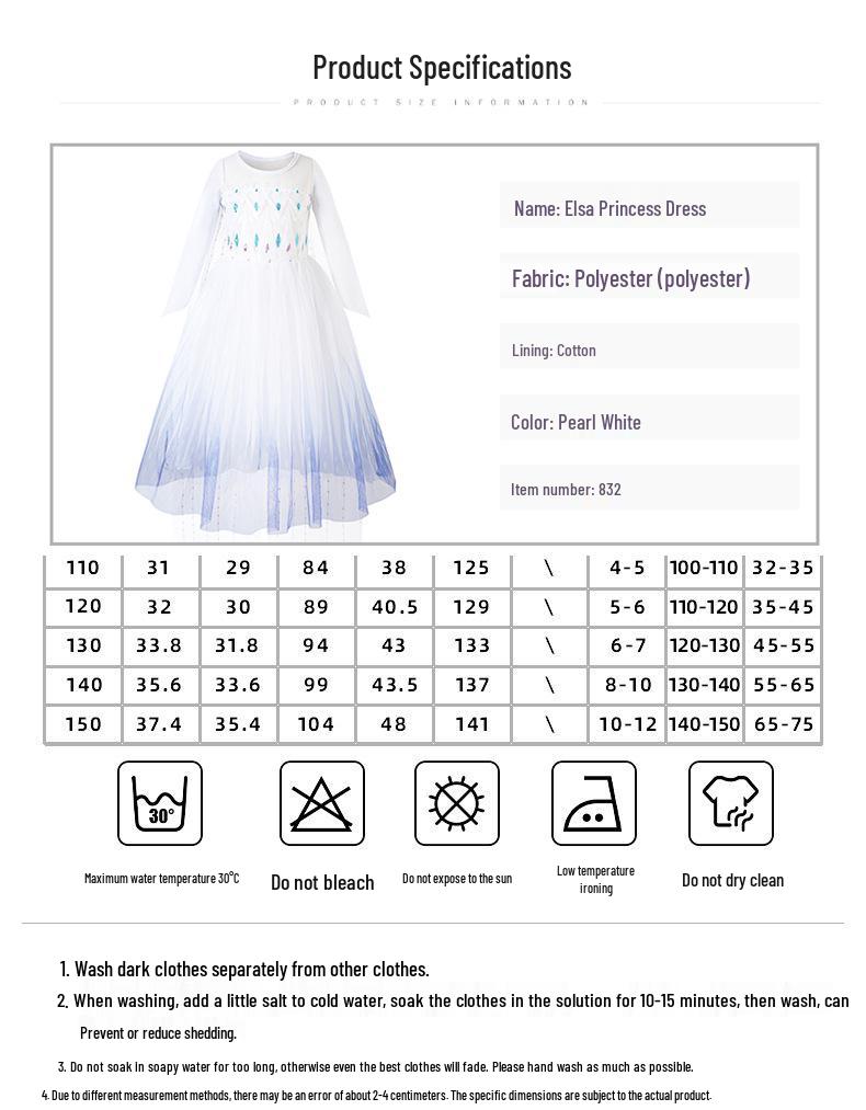 Elsa Princess Cosplay Performance Dress for Girls