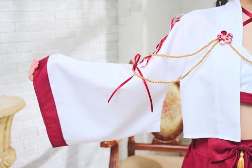 Clearstone Halloween Cosplay Costume - Women's Haori Shrine Maiden Costume (Red)