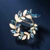Front Blue Brooch, High-End Women'S Exquisite Wheat Ear Garland, Corsage, Niche Design Pin, Elegant Temperament Coat Accessories