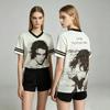 Sombr Mein Körper ist nicht bereit Netz-Trikot Retro Vintage Print T-Shirt Herren Damen Mode Lässig Kurzarm O-Ausschnitt Oberteil Y2K Streetwear