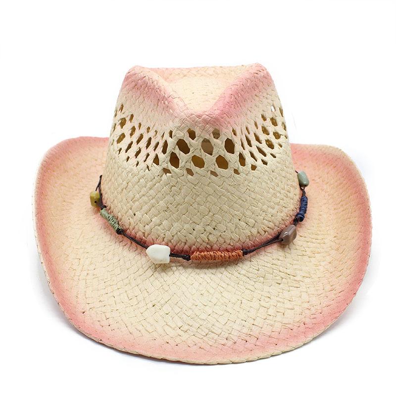 Hollow Western Cowboy Hat Men, Summer Eaves Sunscreen Straw Hat Women, British Jazz Top Hat