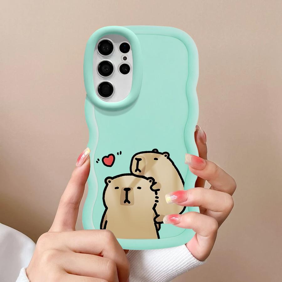 Pouzdro pro Samsung Galaxy S21 A25 S24 S20 FE S22 Ultra A26 S25 S23 Plus Měkký kryt na telefon A55 A24 A54 A36 A34 A35 Kreslená kapybara