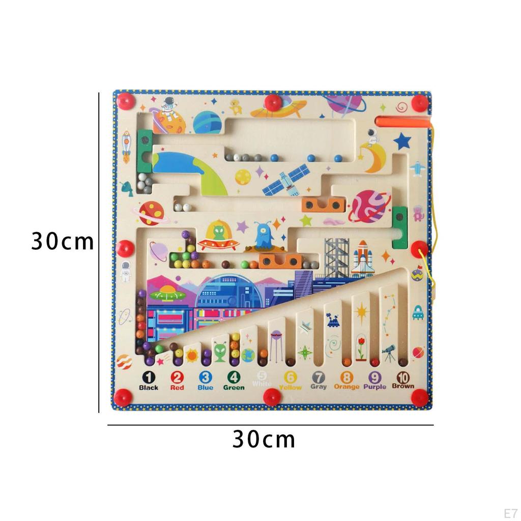 Wooden Magnetics Beads Board Puzzle for Ages 35 Birthday Gift Preschool Toy marine