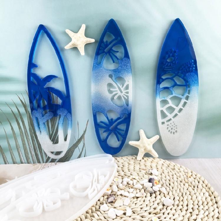 3pcs Surfboard Shaped Mold Handmade Jewelry Mould Wall Decorations Epoxy Moulds