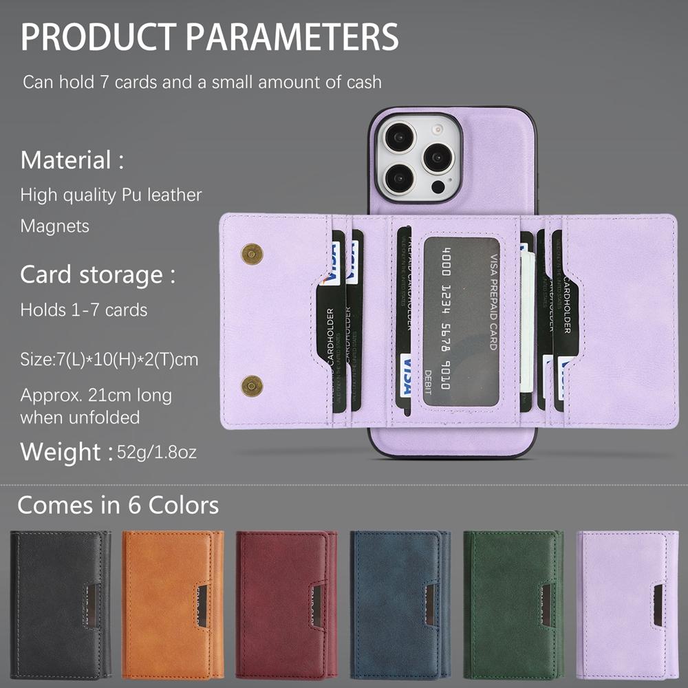 2 in 1 Detachable Magsafe Case for IPhone 17 Air 16 Promax15 Plus 14 Pro 13 Pro Max 12 Magnetic 7 Card Slots Holder Phone Cover