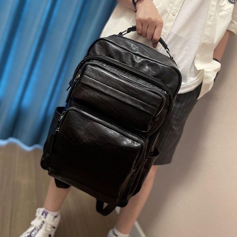 Men's Cowhide Business Backpack: Large Capacity Trendy Travel & Laptop Bag 2025