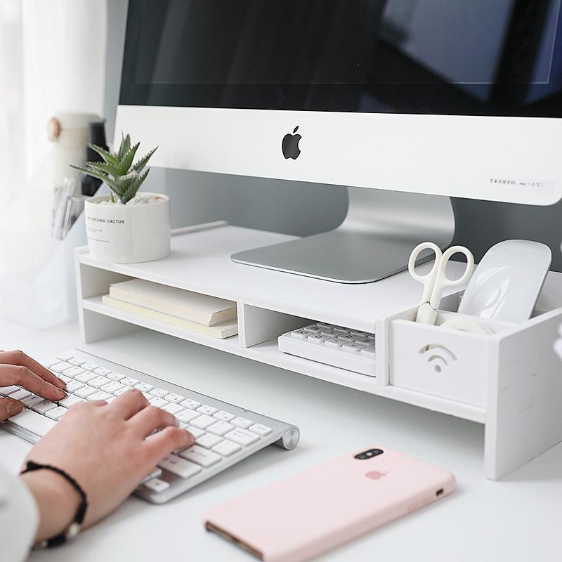 Computer Monitor Height Rack, Home Office Storage Rack, Computer Desktop Creative Storage Rack, Office Storage Supplies