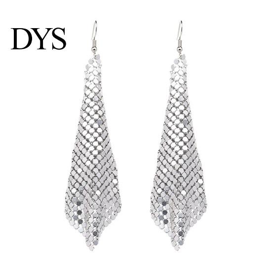 Jewelry Accessories 1 Pair Sequin Hook Earrings Geometric Design Long Women Night Club Party Gown Drop Detail-oriented