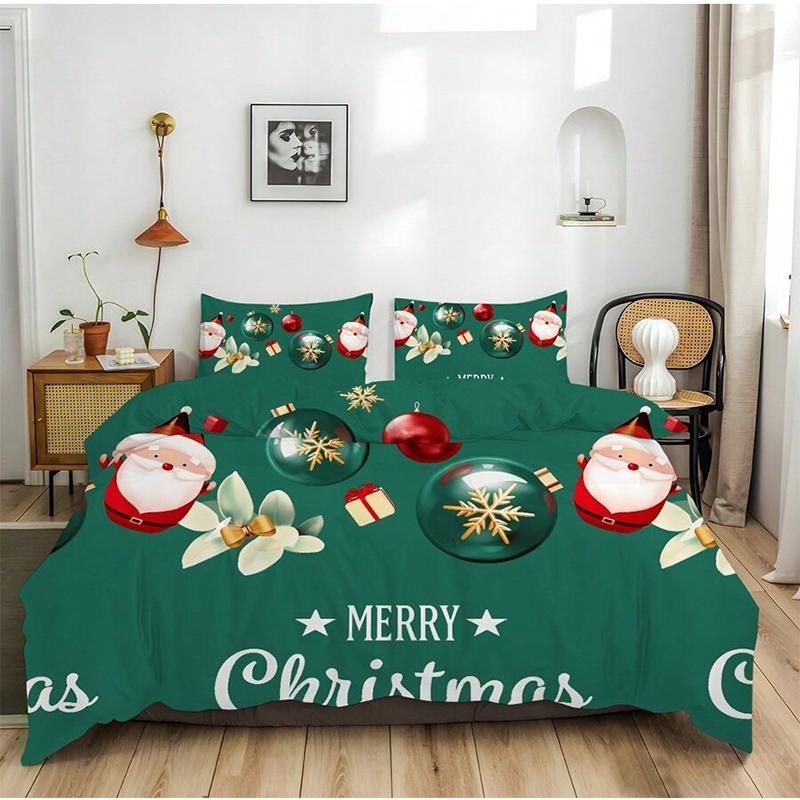 Comforter 2Pcs/3Pcs And Bedding Set With Christmas Theme And Print Available In Single Double And Extra-Large Sizes