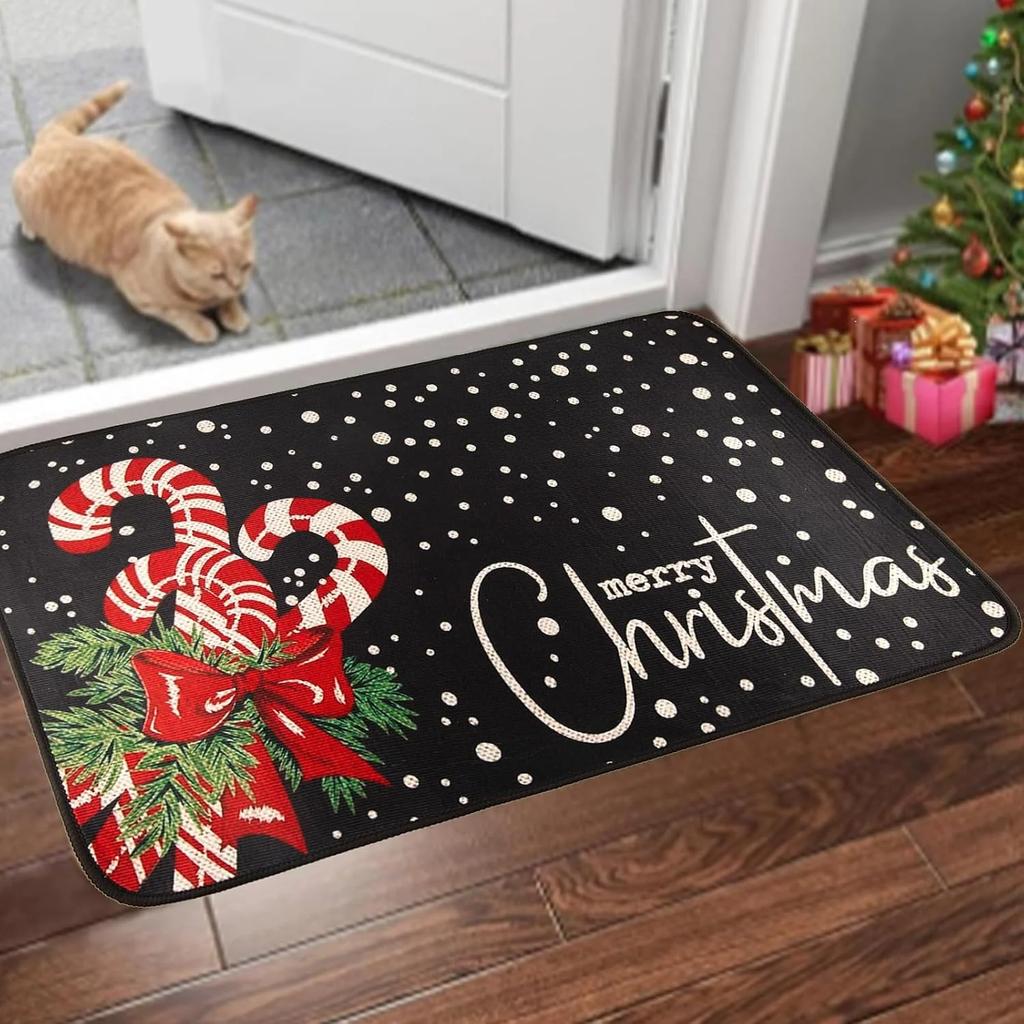Christmas Doormat, Merry Christmas Decorative Rug, Indoor/Outdoor Entry Mat, Durable and Easy-to-Clean Home Decor