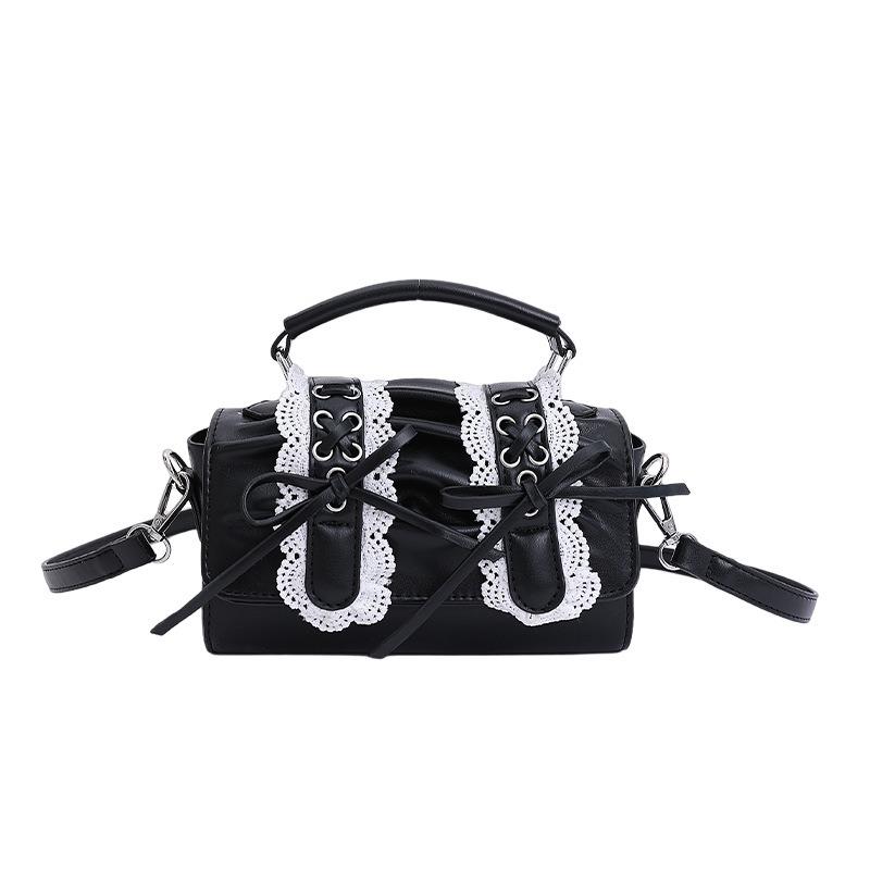 Premium texture portable small bag women's new fashion lace shoulder bag retro commuter messenger bag