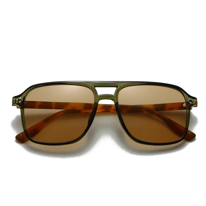  Export New Modern Retro Square Double Bridge Sunglasses Ins Style Street Style Sunglasses 22003