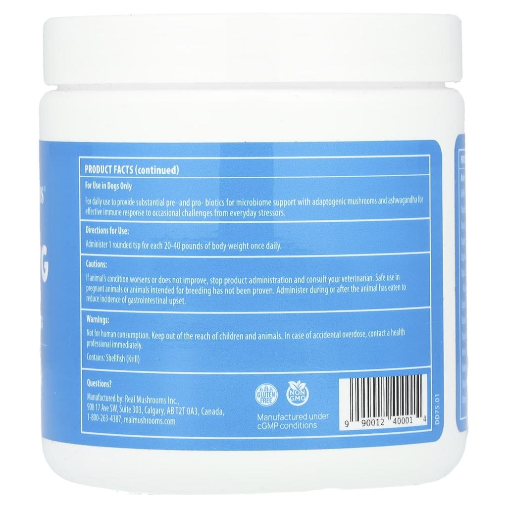 Real Mushrooms, Daily Dawg Bulk Powder, For Dogs, 2.65 oz (75 g)