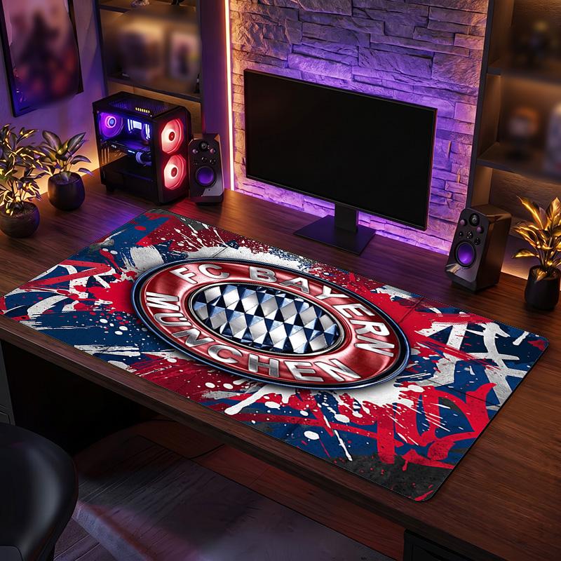 Tappetino per Mouse con Motivo a Tema Bayern Monaco, Design con Logo Calcio Tappetino da Scrivania XXL per Gaming Mouse Pad Antiscivolo per Computer