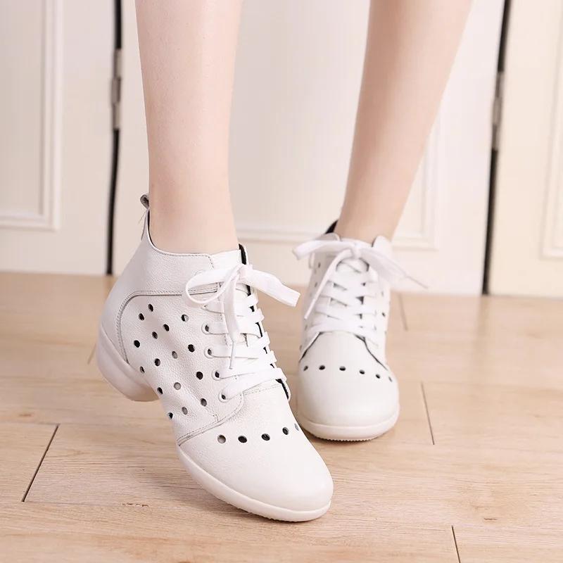 XIHAHA Girls Genuine Leather Sneakers Dance Shoes for Women Comfortable Modern Jazz Dancing Shoe Ladies Outdoor Sports Shoes