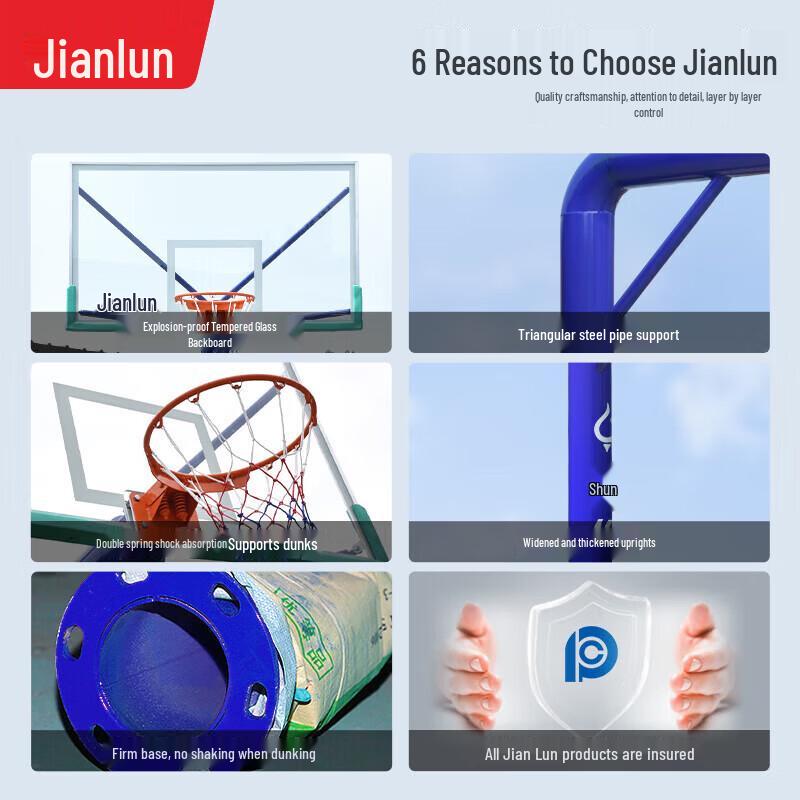 Jeeanlean Outdoor Movable Basketball Hoop