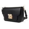 Michael Kors MK Sloan Vintage Flap Commuter Solid Color Gold Buckle Leather Camera Bag Crossbody Shoulder Bag Women Bags Black 30T7GS9L3L-BLACK