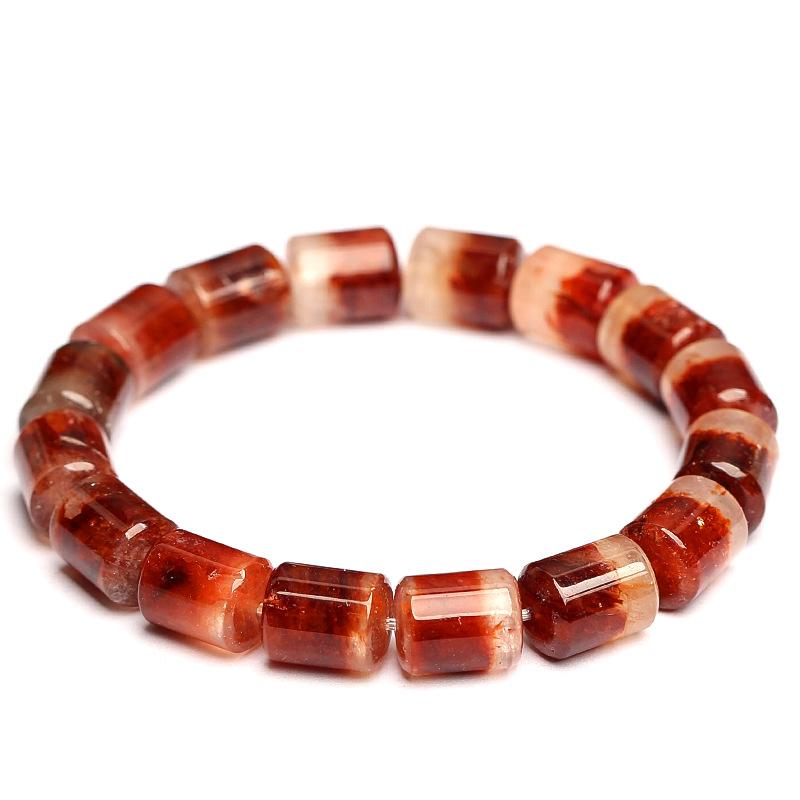 Hongchu Crystal Natural Red Agate Flower Treasure Bowl Bead Bracelet Iridescent Crystal Bracelet