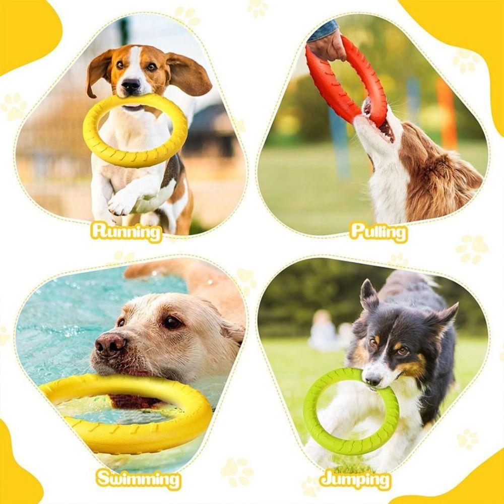Teeth Cleaning Dog Chew Rings EVA Indestructible Pull Ring Toy Dog Chew Toy  Large Dogs