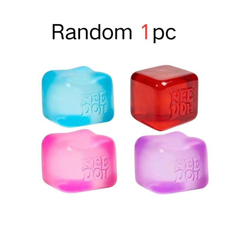Squishy Toys Nee Doh Jellyfish & Cube Squish Toy, Soft Jelly Squeeze Stress Relief Fidget Toy, Sensory NeeDoh for Kids & Adults