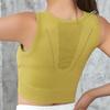 Modelos de Primavera y Otoño para Mujer Sujetador de Una Pieza Copas Fijas Antichoque Recogido Sección Fina Espalda Hueca Ropa Interior Deportiva