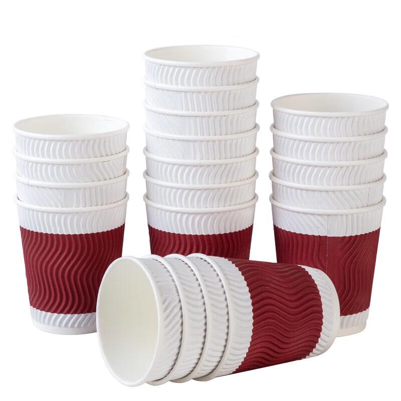 Deli 280ml Anti-Slip Ripple Disposable Paper Cups