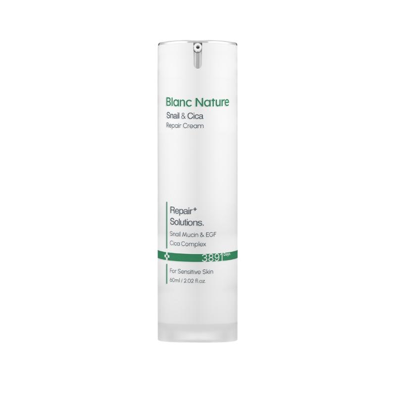 Blanc Nature Snail Repair Cream with High-Concentration Cica Scar Care 60ml