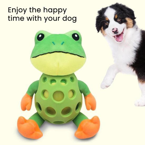 Dog Toy Plush Frog Interactive Squeaky Frog Pet Toy Bite Resistant Chew Toy Boredom Companion Toy for Small Large Dogs Puppies