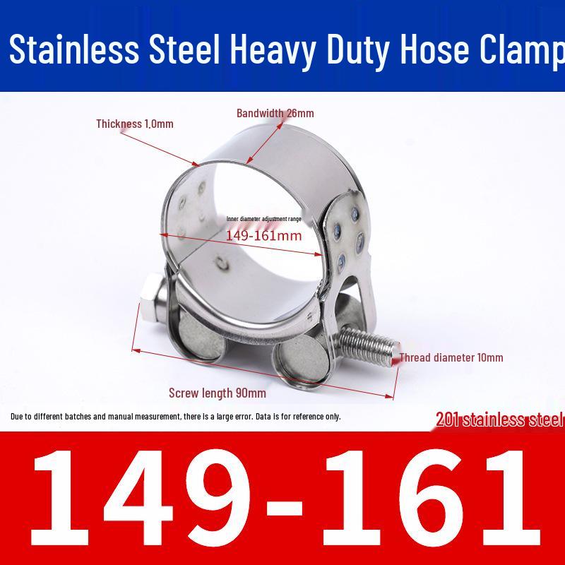 304 Stainless Steel European-Style Heavy-Duty Worm Drive Hose Clamp