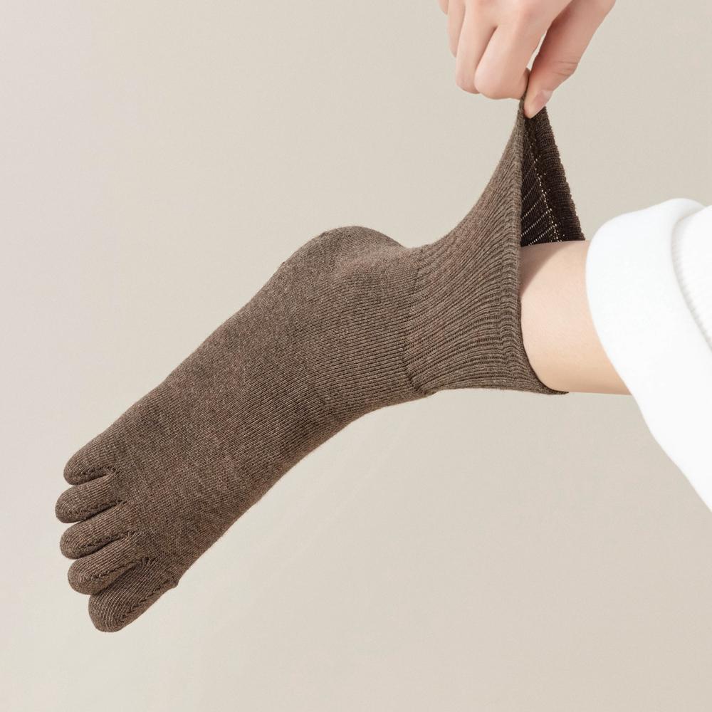 3 páry fleecových podzimních zimních ponožek na prsty pro ženy, tlusté teplé ponožky s pěti prsty, vysoce kvalitní bavlněné sportovní atletické ponožky