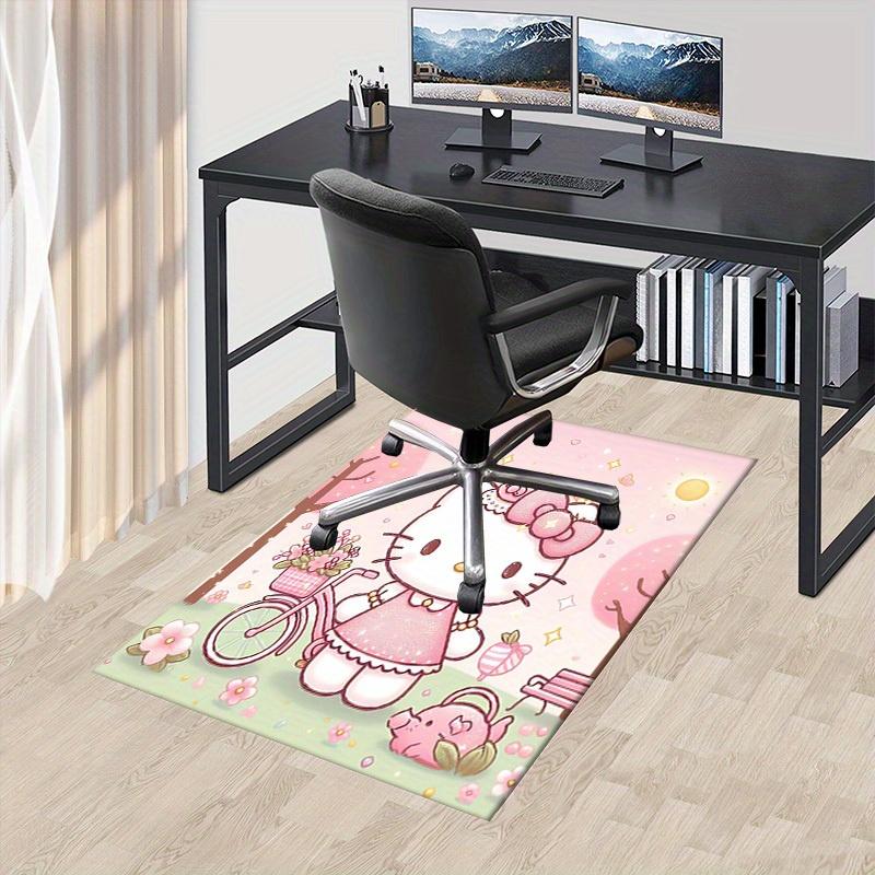 

1pc Hello Kitty Pink Office Carpet Under Desk Mat Gift Universal Cute Cartoon Rug for Room Decor Birthday Present Bedroom Flooring Mat Non-S 60cm by 90cm