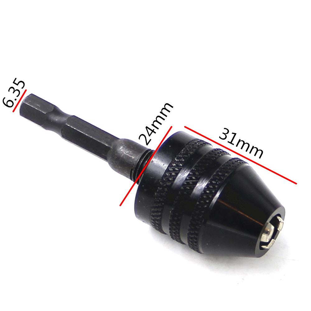0.6-8mm Quick Change Hexagonal Handle Three Jaw Self Centering Twist Drill Chuck 6.35mm Electric Grinder Drill Chuck Tool