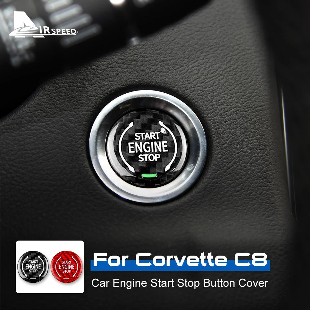 Carbon Fiber Engine Start Stop Button Cover for Chevrolet Corvette C8 Cadillac XT4 XT6 CT5 2019-2023