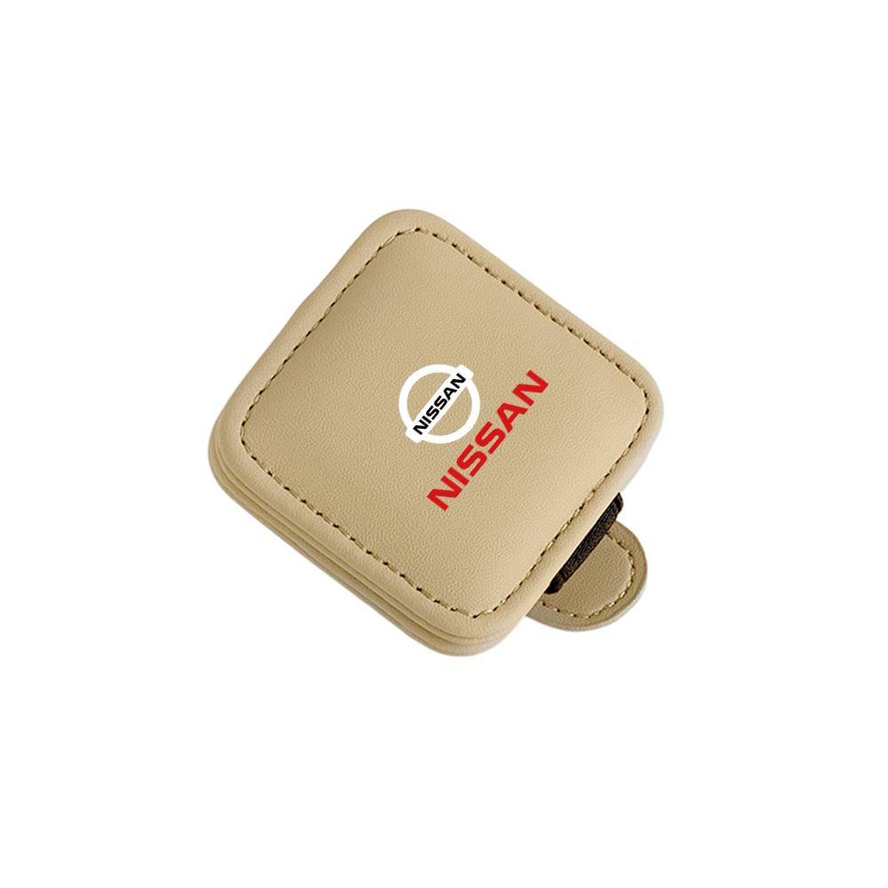 CGCBZC1 Auto Leder Brillenclip Sonnenblende Sonnenbrillen Aufbewahrung Befestigung für Nissan GTR Nismo Qashqai Leaf XTrail Tiida Kicks Versa Juke