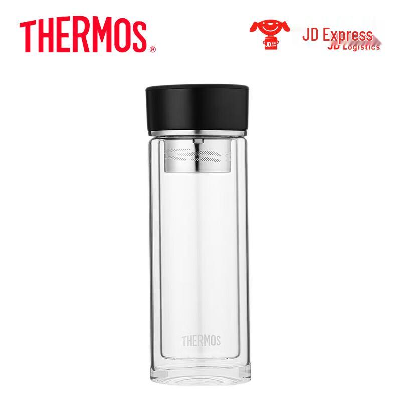 Thermos Double-Layer Glass Tea Infuser Bottle